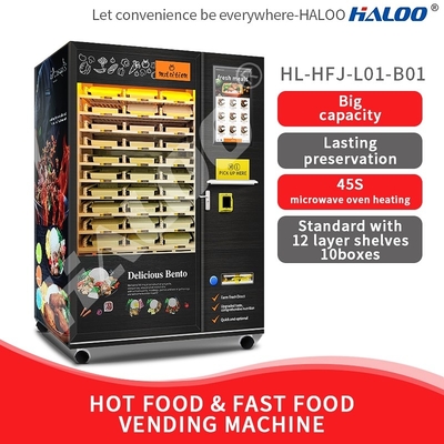 Máy bán bữa ăn nóng 24 giờ với chức năng hâm nóng nhanh bằng lò vi sóng