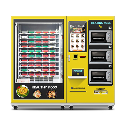 TẬP THỂ DỤC Thực phẩm lành mạnh Chế độ ăn uống bổ dưỡng Máy bán hàng tự động Máy bán thức ăn nóng tùy chỉnh bán tự động với 3 lò vi sóng
