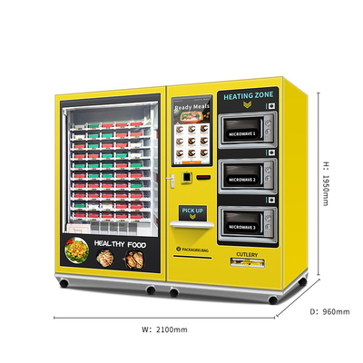 TẬP THỂ DỤC Thực phẩm lành mạnh Chế độ ăn uống bổ dưỡng Máy bán hàng tự động Máy bán thức ăn nóng tùy chỉnh bán tự động với 3 lò vi sóng
