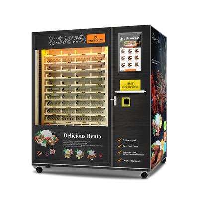 Công suất lớn Tự động Thức ăn nhanh Bữa sáng Bữa ăn trưa Hộp thức ăn nóng Máy bán hàng tự động có hệ thống sưởi bằng lò vi sóng