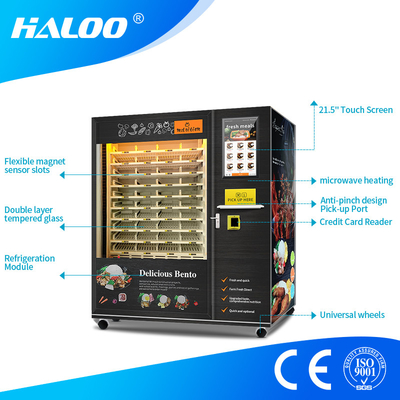 Công suất lớn Tự động Thức ăn nhanh Bữa sáng Bữa ăn trưa Hộp thức ăn nóng Máy bán hàng tự động có hệ thống sưởi bằng lò vi sóng