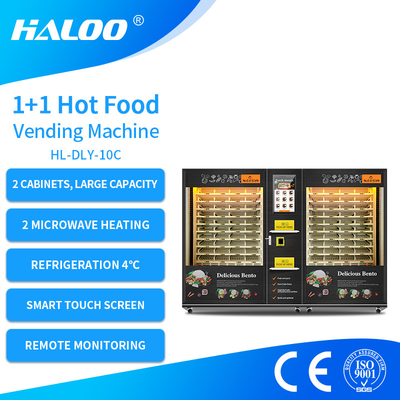 Công suất lớn 2 tủ Máy bán thức ăn nóng với lò vi sóng và màn hình cảm ứng thông minh