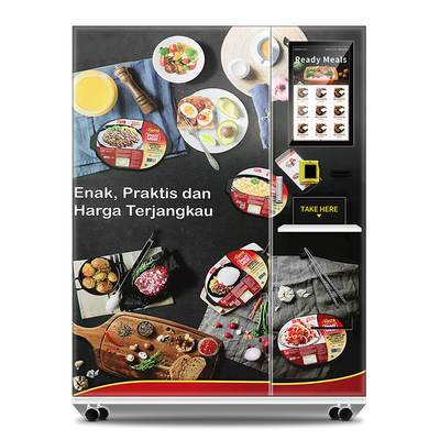 Máy bán bữa ăn đông lạnh hoàn toàn tự động Máy bán bữa ăn sẵn sàng với chức năng sưởi ấm