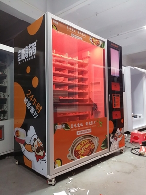 Máy bán bánh pizza tự phục vụ sưởi ấm nhanh 3000W và máy bán thức ăn nóng cho văn phòng sân bay