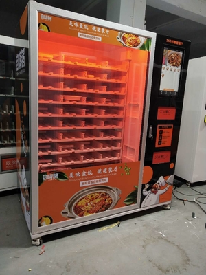 Máy bán bánh pizza tự phục vụ sưởi ấm nhanh 3000W và máy bán thức ăn nóng cho văn phòng sân bay