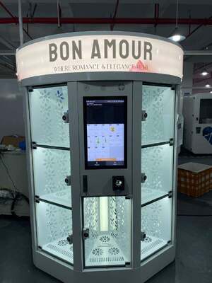 Máy bán hoa Haloo tươi trắng 13 tủ quần áo hoa lớn bán nóng cho trung tâm mua sắm Hệ thống thanh toán thẻ tín dụng