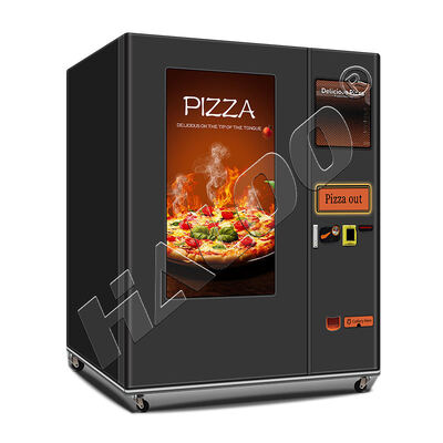 Máy bán pizza với màn hình cảm ứng 49 inch và khung cửa thép hoàn toàn, có khả năng làm đông đến -18°C
