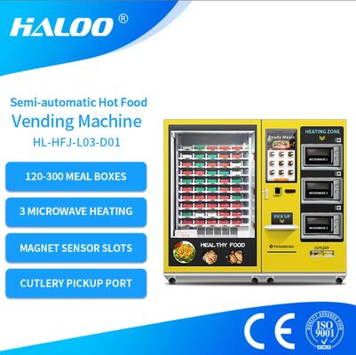 Máy bán cơm trưa bán tự động màn hình cảm ứng 32 inch dung lượng lớn với 3 lò vi sóng, có thể tùy chỉnh dán decal toàn bộ máy