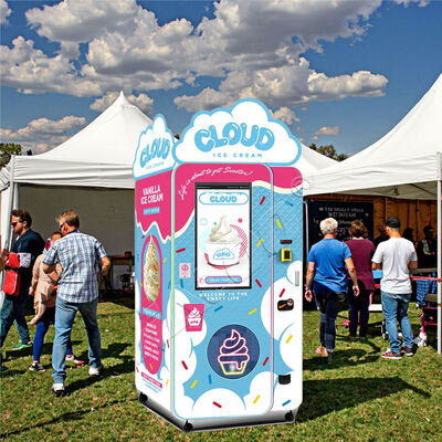 Máy bán kem Haloo với hộp đèn trên cùng và máy giảm bánh răng giun, máy nén Embraco 1.5P nhập khẩu từ Brazil