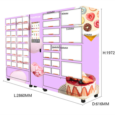 Tủ làm lạnh cho hải sản với máy bán hàng tự động màn hình cảm ứng 21,5 inch Tủ khóa làm mát