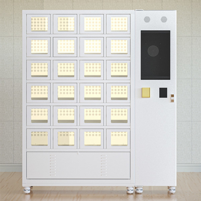 Máy bán hàng tự động có tủ khóa làm mát xuất khẩu tiêu chuẩn châu Âu với đầu đọc thẻ tín dụng và tủ lạnh 4 ℃