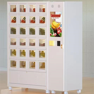 Máy bán hàng tự động có tủ khóa làm mát xuất khẩu tiêu chuẩn châu Âu với đầu đọc thẻ tín dụng và tủ lạnh 4 ℃
