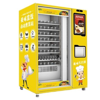 Máy bán thực phẩm bán lẻ tự động có tủ lạnh và lò vi sóng kép