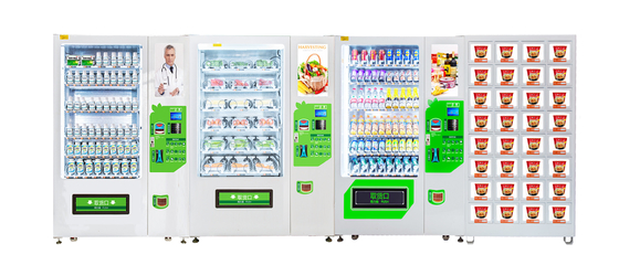 Máy bán hàng tự động tủ lạnh thông minh công suất lớn, Máy bán hàng tự động kết hợp đồ ăn nhẹ