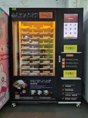 Máy bán hàng tự động bánh mì nóng Máy bán hàng tự động bánh mì kẹp thịt có lò vi sóng